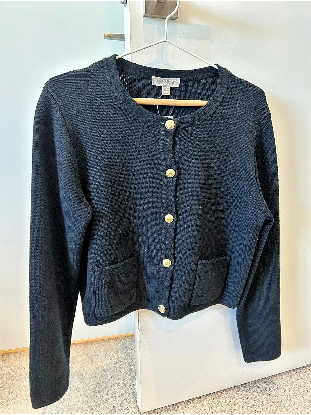J.Crew Emilie Sweater Lady Jacket Black Cardigan Medium